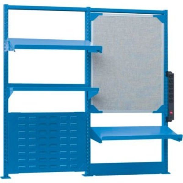 Lista International Lista Louver Panel Kit W/ Shelf, 50-3/4"W x 15"D, Blue XSSMNX-60/2424/BB